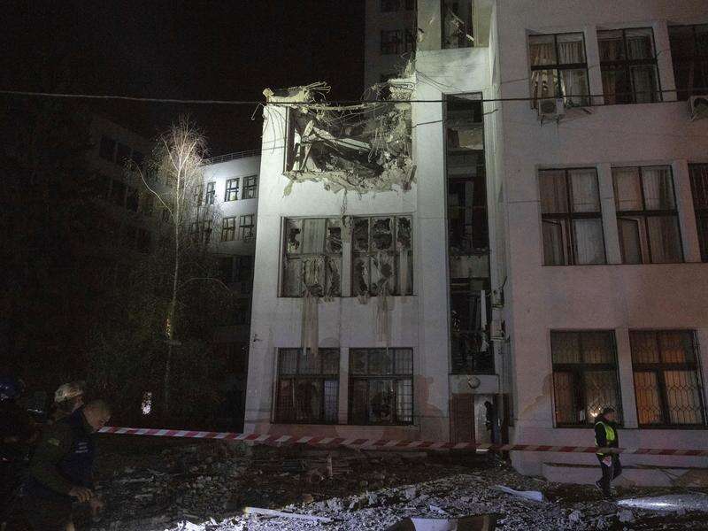 Damage in Kyiv as Russian Drone Debris Rains Down on Ukrainian Capital