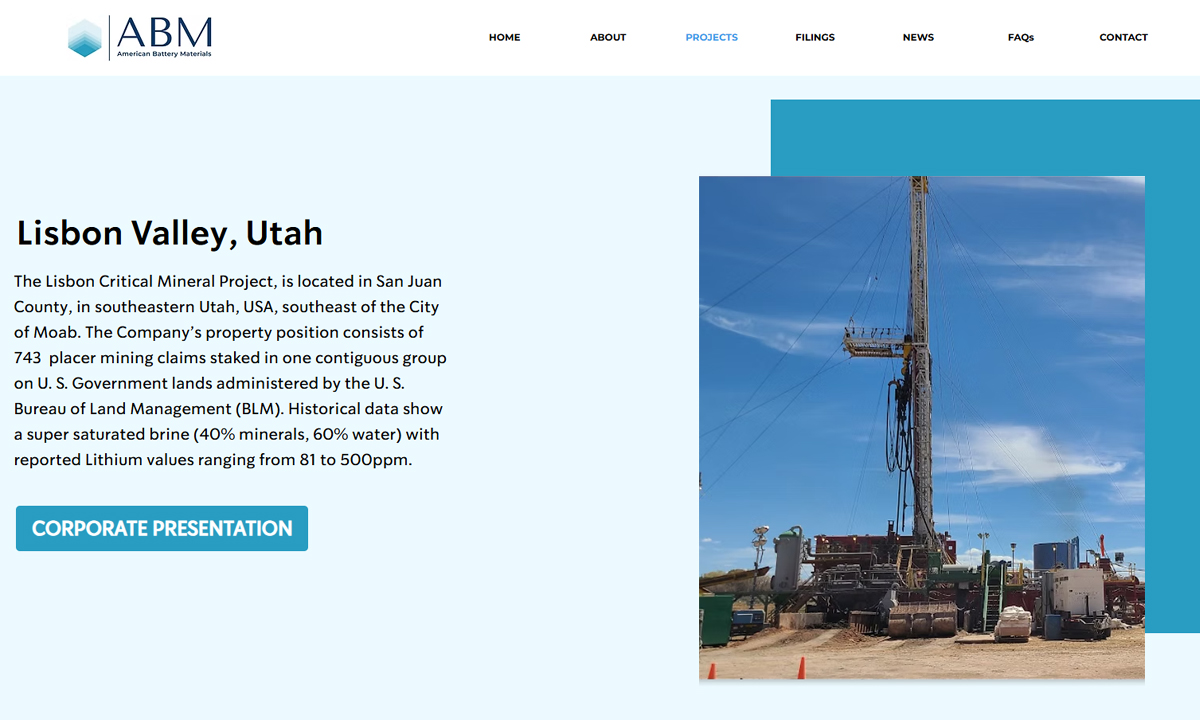 ABM Plans Utah Lithium Project With Magnesium Production